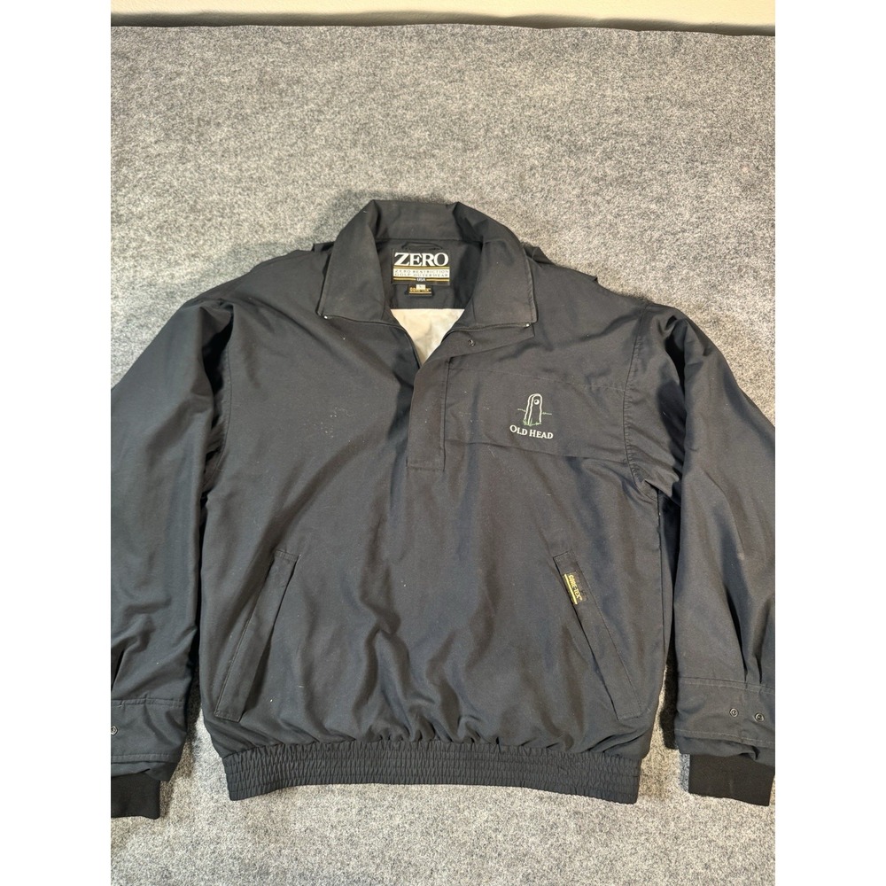 Zero Restriction Gore-Tex Golf Jacket Men's L Black Old Head Logo Pullover USA